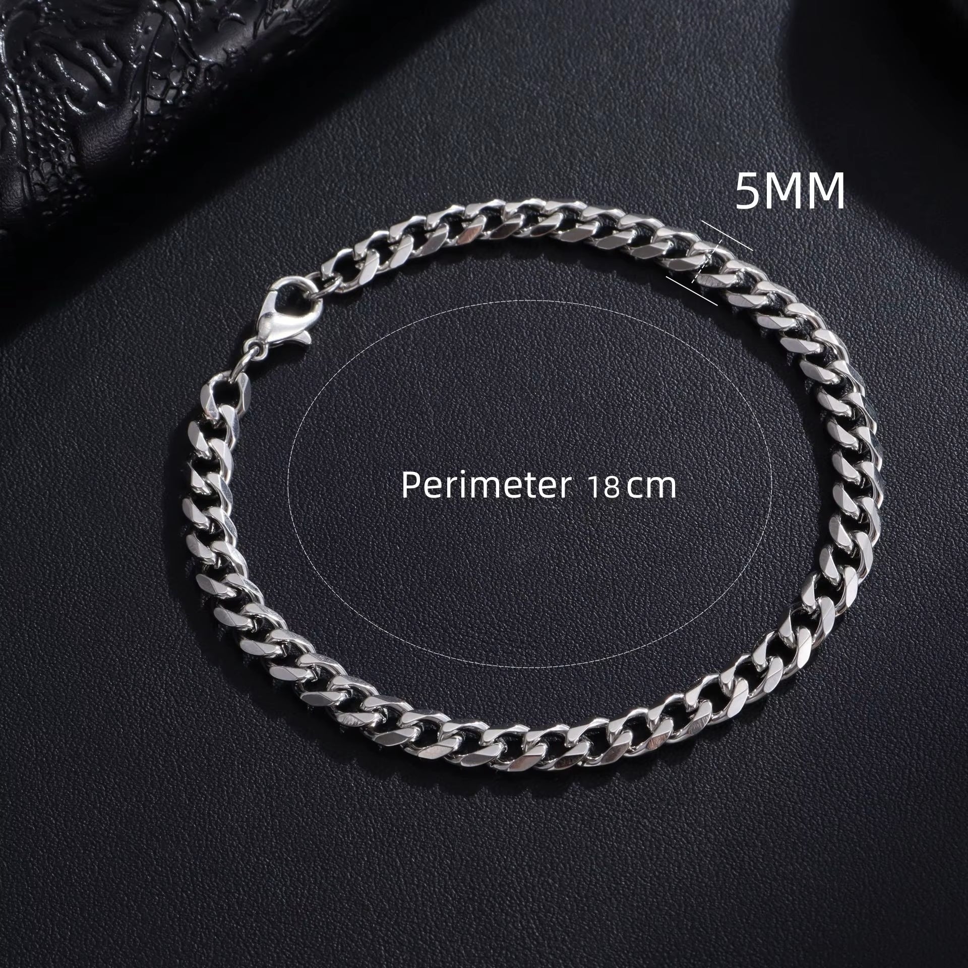 New Trendy Cuban Chain Men Bracelet Classic Stainless Steel 3/5/7/9Mm Width Chain Bracelet for Men Women Jewelry Gift